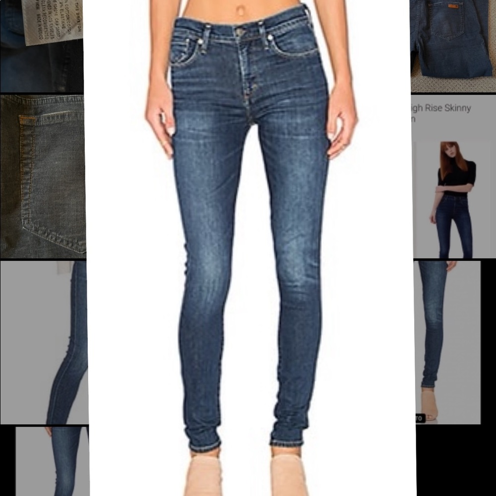 AGOLDE Sophie Skinny High Rise Stretch Denim Blue Jean Dark Wash Chamberlain 25